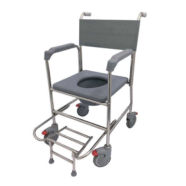 Stainless Steel Commode with Plastic Fork & PVC Seat Cushion - Lifeline Corporation