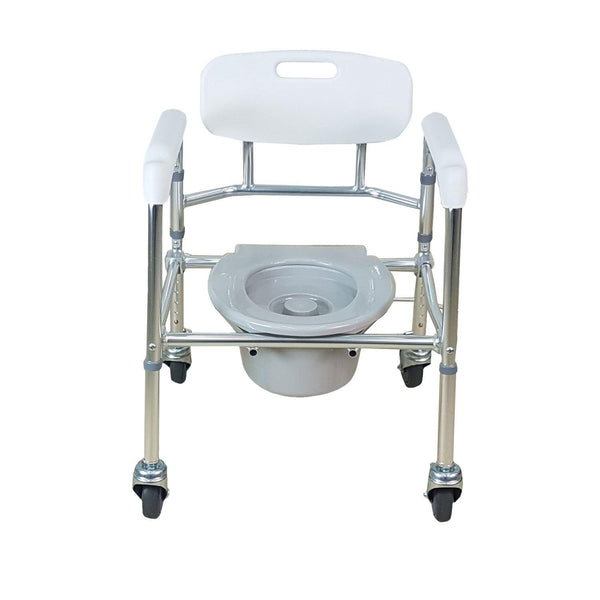 Aluminum Foldable Height Adjustable Mobile Commode