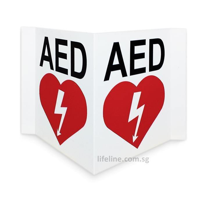 AED Signage 3-Way (Triangular) - Lifeline Corporation