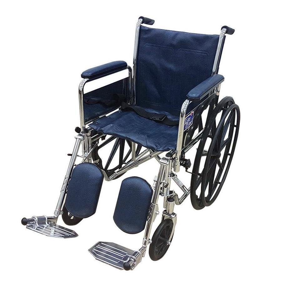 Chrome Elevating Wheelchair with Safety Belt - Lifeline Corporation