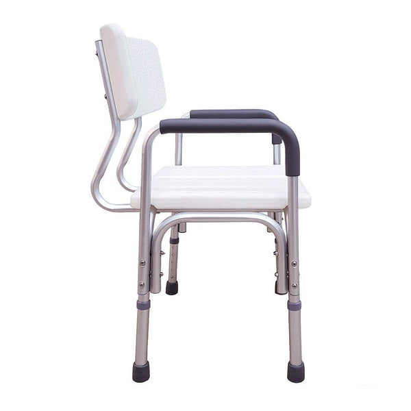 Height Adjustable Shower Chair with Arm Rest - Lifeline Innovators