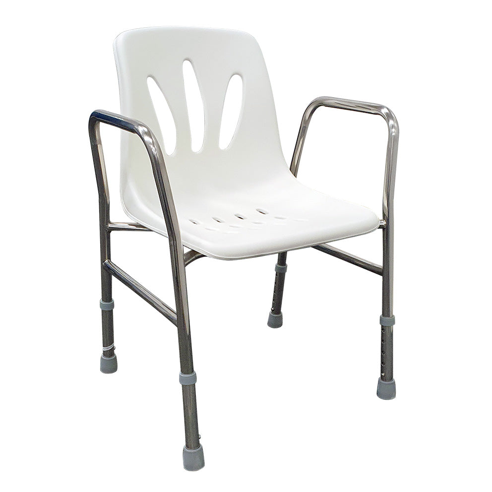 Stainless Steel Height Adjustable Stationary Shower Chair